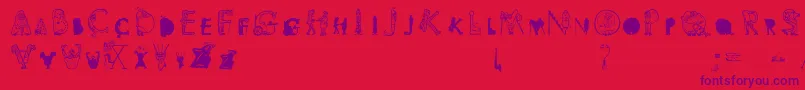 Viok Font – Purple Fonts on Red Background