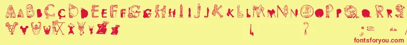 フォントViok – 赤い文字の黄色い背景