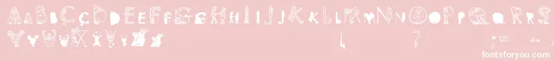 Viok-Schriftart – Weiße Schriften auf rosa Hintergrund