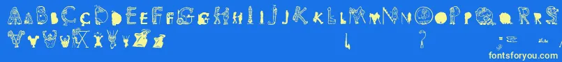 Viok Font – Yellow Fonts on Blue Background