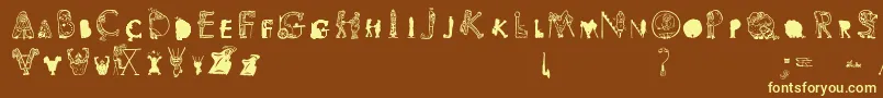 Viok Font – Yellow Fonts on Brown Background