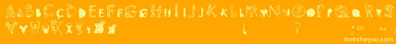 Viok Font – Yellow Fonts on Orange Background