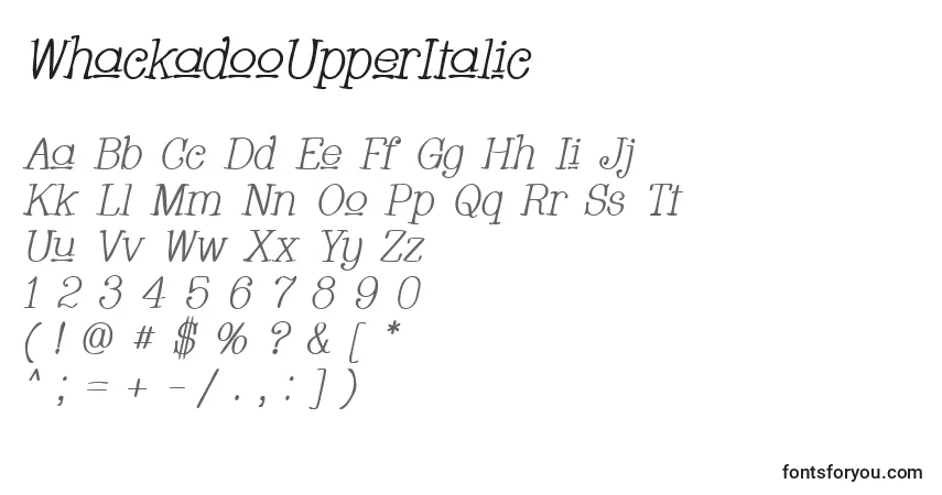 WhackadooUpperItalicフォント–アルファベット、数字、特殊文字