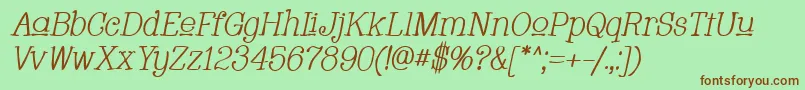 WhackadooUpperItalic Font – Brown Fonts on Green Background