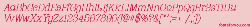 WhackadooUpperItalic Font – Red Fonts on Pink Background