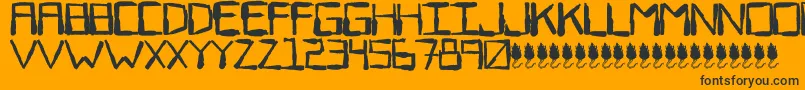 SewerRat-Schriftart – Schwarze Schriften auf orangefarbenem Hintergrund