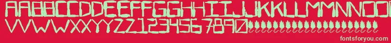 SewerRat Font – Green Fonts on Red Background