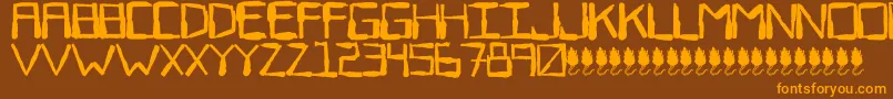 SewerRat-Schriftart – Orangefarbene Schriften auf braunem Hintergrund