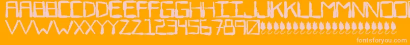 SewerRat-fontti – vaaleanpunaiset fontit oranssilla taustalla