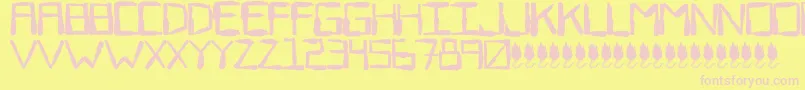 フォントSewerRat – ピンクのフォント、黄色の背景