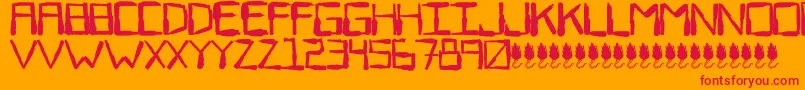 SewerRat Font – Red Fonts on Orange Background