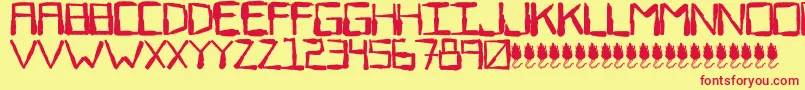 SewerRat Font – Red Fonts on Yellow Background