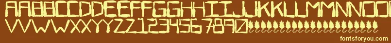 SewerRat-fontti – keltaiset fontit ruskealla taustalla