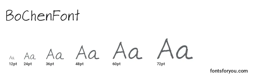 BoChenFont Font Sizes