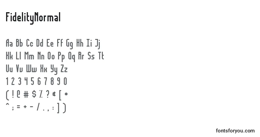 Шрифт FidelityNormal – алфавит, цифры, специальные символы