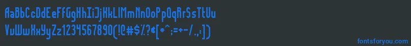 Fonte FidelityNormal – fontes azuis em um fundo preto