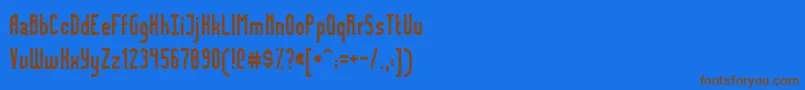 フォントFidelityNormal – 茶色の文字が青い背景にあります。
