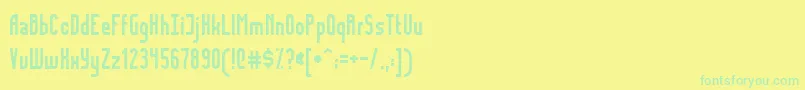 FidelityNormal-fontti – vihreät fontit keltaisella taustalla