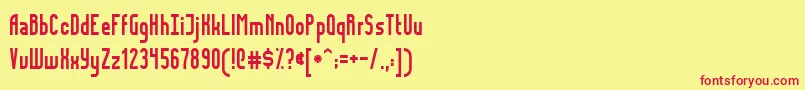 FidelityNormal Font – Red Fonts on Yellow Background