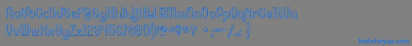 フォントLessercs – 灰色の背景に青い文字