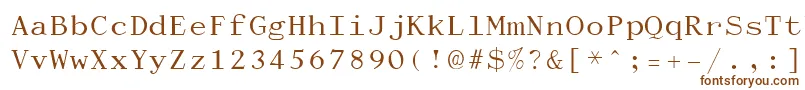 Dactylog-Schriftart – Braune Schriften auf weißem Hintergrund