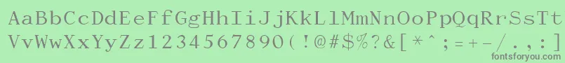 フォントDactylog – 緑の背景に灰色の文字