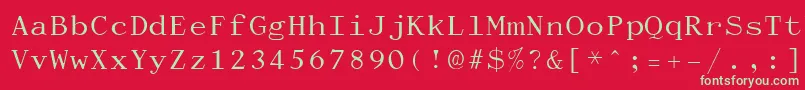 フォントDactylog – 赤い背景に緑の文字