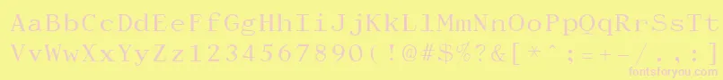 Dactylog-fontti – vaaleanpunaiset fontit keltaisella taustalla
