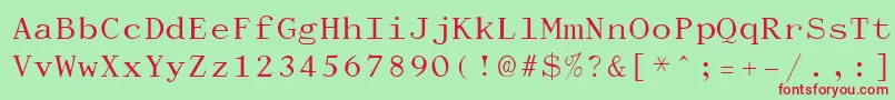 Dactylog-fontti – punaiset fontit vihreällä taustalla