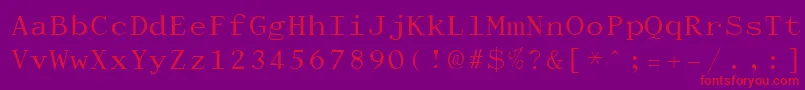 Dactylog Font – Red Fonts on Purple Background