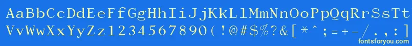 Dactylog Font – Yellow Fonts on Blue Background