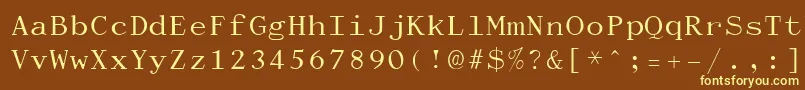 Dactylog-fontti – keltaiset fontit ruskealla taustalla