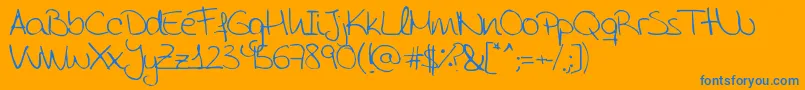 AidaGarmoScrapRounded Font – Blue Fonts on Orange Background