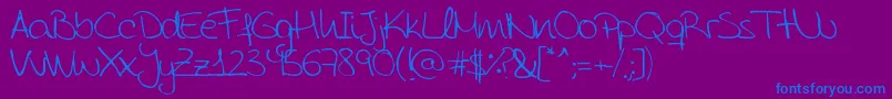 AidaGarmoScrapRounded Font – Blue Fonts on Purple Background