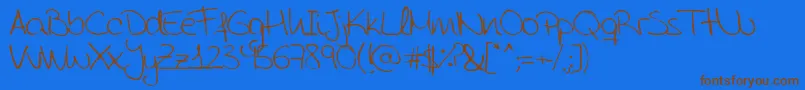 AidaGarmoScrapRounded Font – Brown Fonts on Blue Background