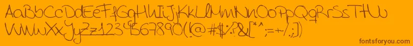 AidaGarmoScrapRounded Font – Brown Fonts on Orange Background