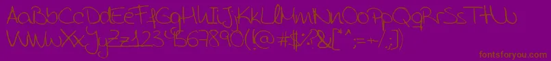 AidaGarmoScrapRounded Font – Brown Fonts on Purple Background