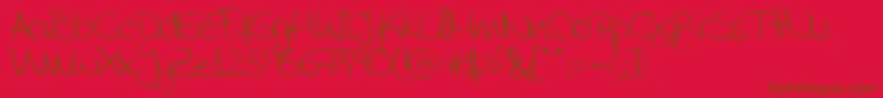 AidaGarmoScrapRounded Font – Brown Fonts on Red Background
