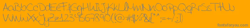 AidaGarmoScrapRounded Font – Gray Fonts on Orange Background