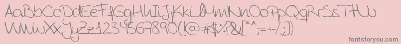 AidaGarmoScrapRounded Font – Gray Fonts on Pink Background