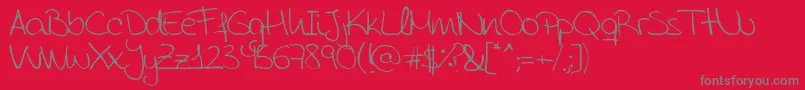 AidaGarmoScrapRounded Font – Gray Fonts on Red Background