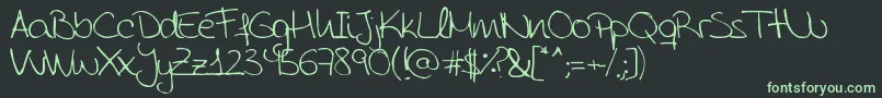 AidaGarmoScrapRounded Font – Green Fonts on Black Background