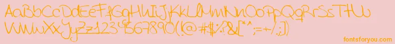 AidaGarmoScrapRounded Font – Orange Fonts on Pink Background