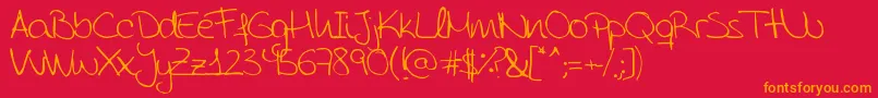 AidaGarmoScrapRounded Font – Orange Fonts on Red Background