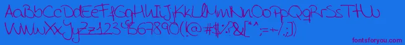 AidaGarmoScrapRounded Font – Purple Fonts on Blue Background