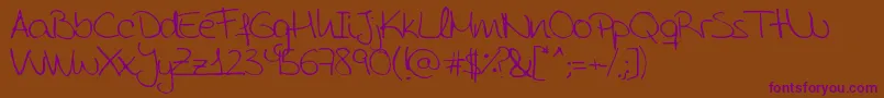 Шрифт AidaGarmoScrapRounded – фиолетовые шрифты на коричневом фоне