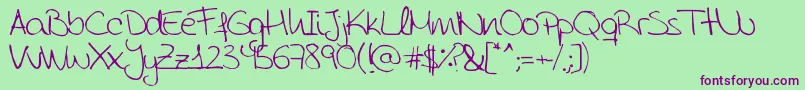 Шрифт AidaGarmoScrapRounded – фиолетовые шрифты на зелёном фоне