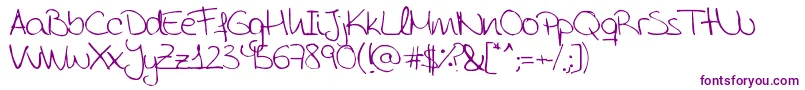 AidaGarmoScrapRounded Font – Purple Fonts on White Background