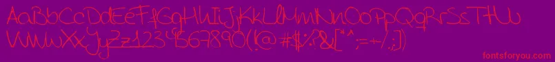 AidaGarmoScrapRounded Font – Red Fonts on Purple Background