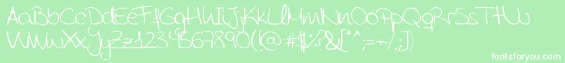 AidaGarmoScrapRounded Font – White Fonts on Green Background